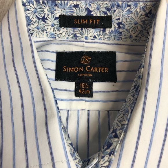 Simon Carter stripped dress shirt size 16 1/2 - Picture 3 of 5